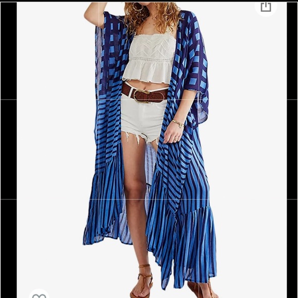 Long Kimono / Cardigan / Beach Cover Up - Picture 2 of 3